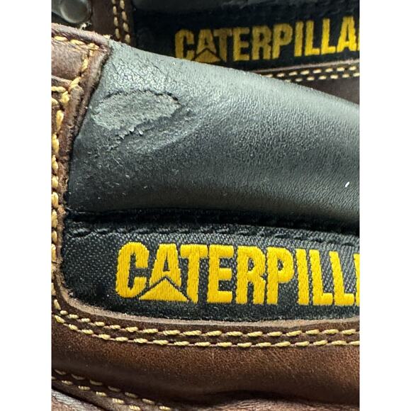 CAT Caterpillar P72365 Men's Soft Toe Brown Leather Work Boots Men 10.5 - Picture 4 of 12